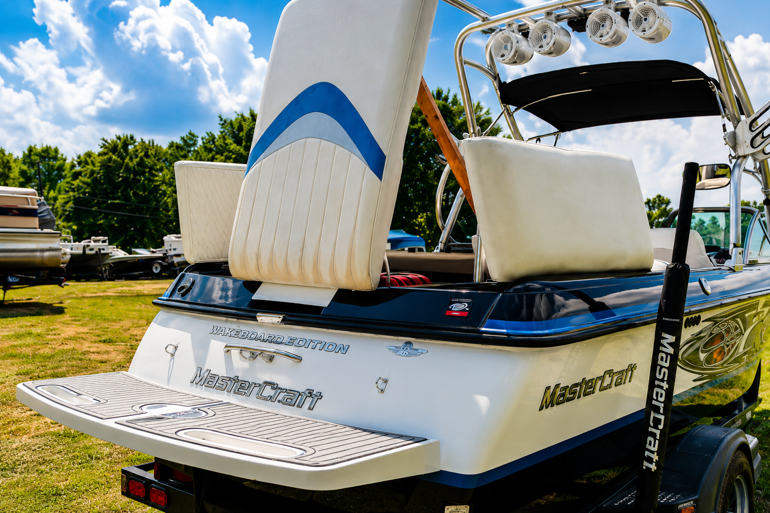 MasterCraft boat coated and back on the trailer